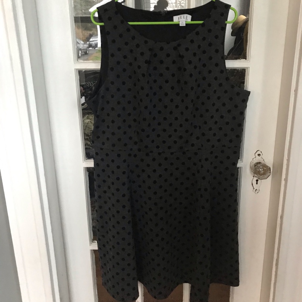 Elle A-line black and charcoal grey dress